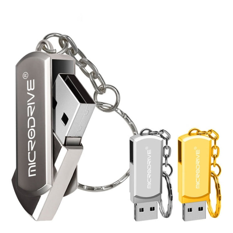 MicroDrive 128GB USB 2.0 Creative Personality Metal U Disk with Keychain (Silver) - USB Flash Drives by MicroDrive | Online Shopping South Africa | PMC Jewellery | Buy Now Pay Later Mobicred