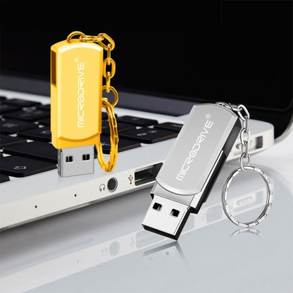 MicroDrive 128GB USB 2.0 Creative Personality Metal U Disk with Keychain (Silver) - USB Flash Drives by MicroDrive | Online Shopping South Africa | PMC Jewellery | Buy Now Pay Later Mobicred