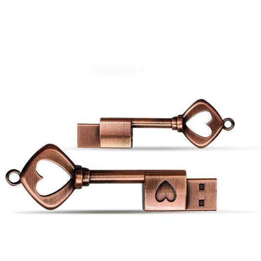 MicroDrive 64GB USB 2.0 Copper Love Key U Disk - USB Flash Drives by MicroDrive | Online Shopping South Africa | PMC Jewellery | Buy Now Pay Later Mobicred