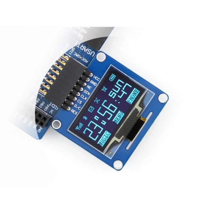 Waveshare 1.3 inch 128*64 OLED(A), SPI/I2C interfaces, Curved Horizontal Pinheader - Modules Expansions Accessories by Waveshare | Online Shopping South Africa | PMC TechLife | Buy Now Pay Later Mobicred