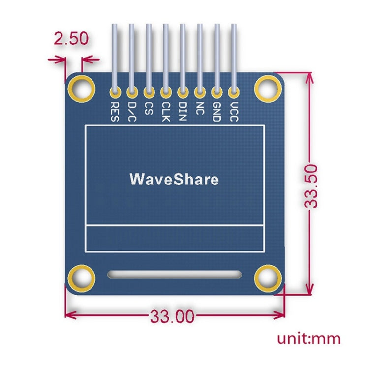 Waveshare 0.96 inch 128*64 OLED (A), SPI/I2C Interfaces, Angled Horizontal Pinheader - Modules Expansions Accessories by Waveshare | Online Shopping South Africa | PMC TechLife | Buy Now Pay Later Mobicred