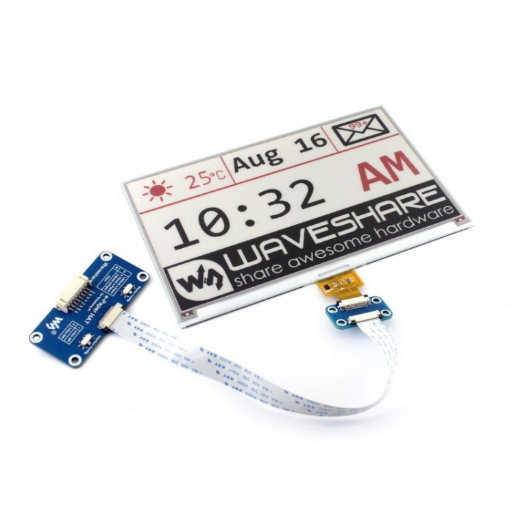 Waveshare 7.5 inch 640x384 E-Ink Display HAT for Raspberry Pi, Three-color, SPI Interface - Modules Expansions Accessories by Waveshare | Online Shopping South Africa | PMC Jewellery | Buy Now Pay Later Mobicred