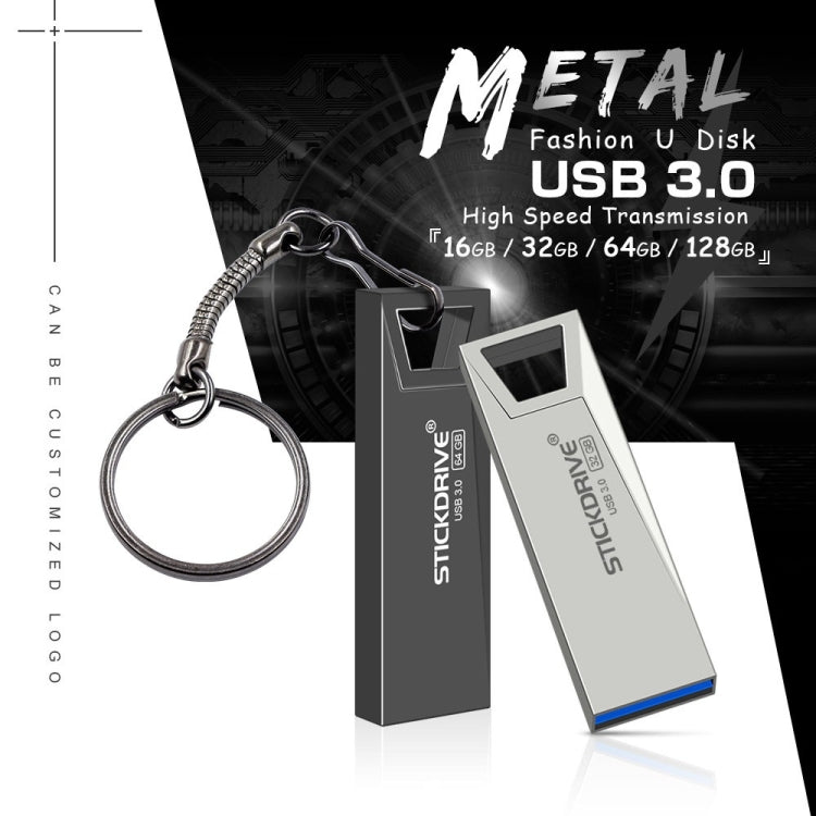 STICKDRIVE 128GB USB 3.0 High Speed Mini Metal U Disk (Black) - USB Flash Drives by STICKDRIVE | Online Shopping South Africa | PMC Jewellery | Buy Now Pay Later Mobicred