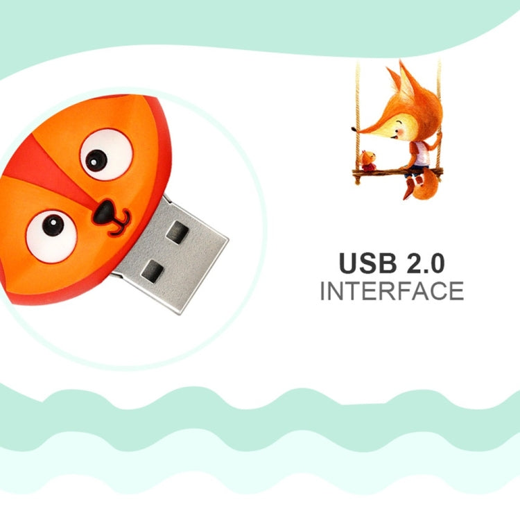 MicroDrive 128GB USB 2.0 Creative Cute Fox U Disk - USB Flash Drives by MicroDrive | Online Shopping South Africa | PMC Jewellery | Buy Now Pay Later Mobicred