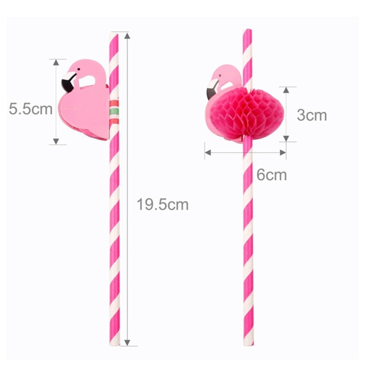 50 PCS 3D Flamingo Jungle Paper Straws Party Decorations Cocktail Straw (Pink) - Drinking Tools by PMC Jewellery | Online Shopping South Africa | PMC Jewellery