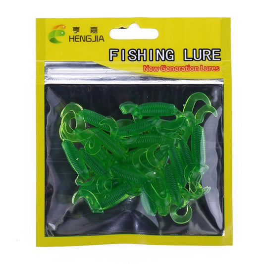 HENGJIA SO105 20 PCS 3.5cm/0.9g Double Tailed Bait Soft Bait for Sea Fishing (Green) - Fishing Lures by HENGJIA | Online Shopping South Africa | PMC Jewellery | Buy Now Pay Later Mobicred