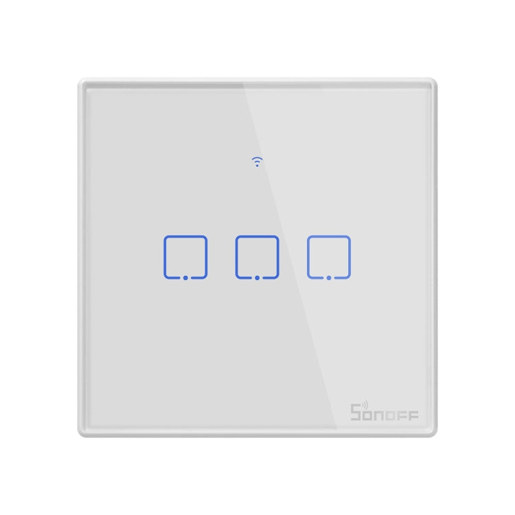 Sonoff T2 Touch 86mm Tempered Glass Panel Wall Switch Smart Home Light Touch Switch, Compatible with Alexa and Google Home, AC 100V-240V, EU Plug - Smart Switch by PMC Jewellery | Online Shopping South Africa | PMC Jewellery