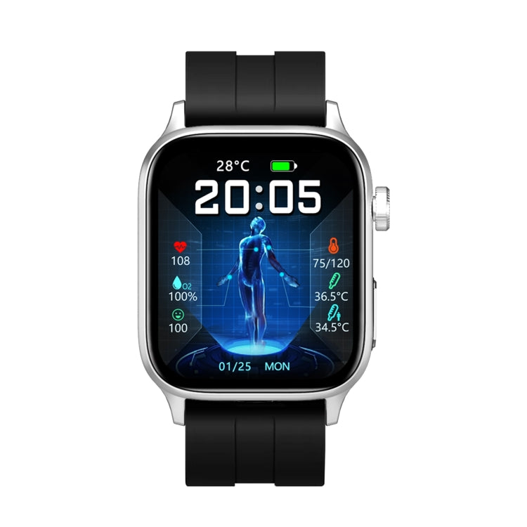 HAMTOD GT22 1.85 inch TFT Screen Health Smart Watch, Support Bluetooth Call / Plateau Blood Oxygen / Skin Health / Body Temperature / Arrhythmia / TI Heart Rate Monitoring (Silver) - Smart Watches by HAMTOD | Online Shopping South Africa | PMC Jewellery | Buy Now Pay Later Mobicred