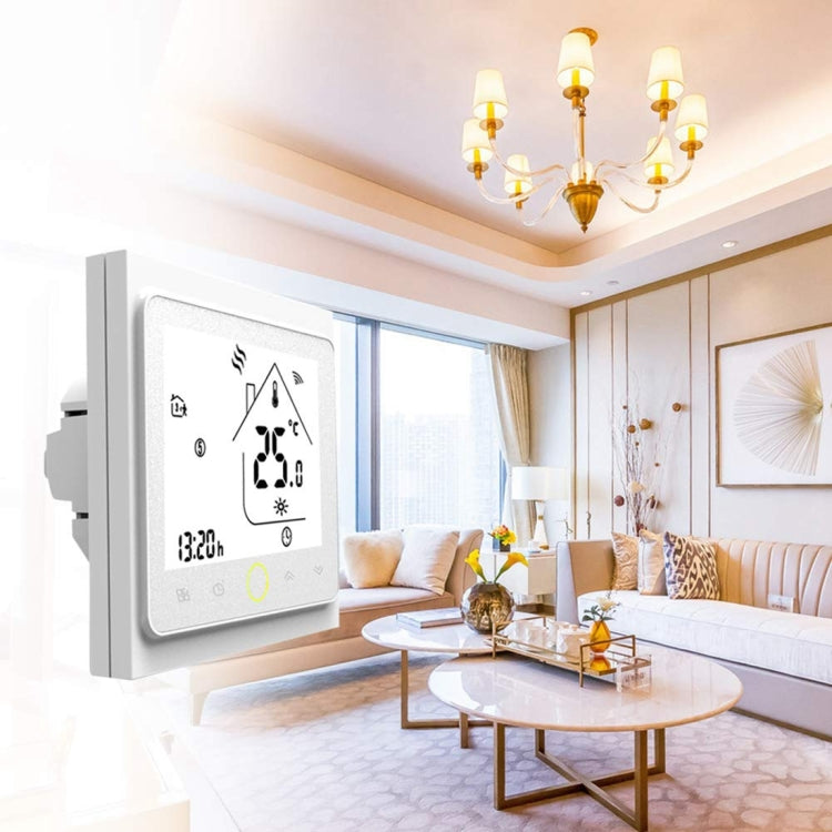 BHT-002GALW 3A Load Water Heating Type LCD Digital Heating Room Thermostat with Time Display, WiFi Control(White) - Indoor Thermometer by PMC TechLife | Online Shopping South Africa | PMC TechLife