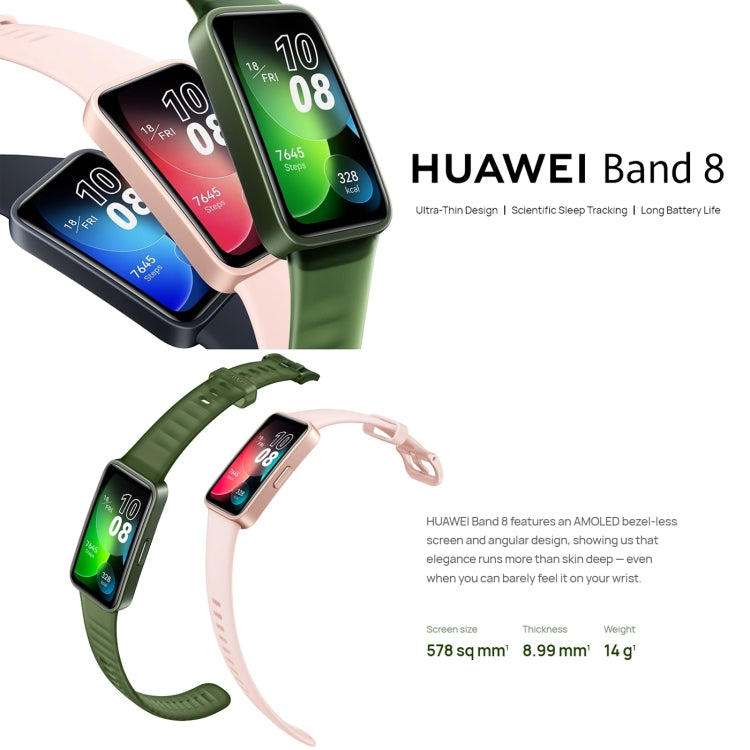 HUAWEI Band 8 Standard 1.47 inch AMOLED Smart Watch, Support Heart Rate / Blood Pressure / Blood Oxygen / Sleep Monitoring(Pink) - free shipping - PMC TechLife - Order now!