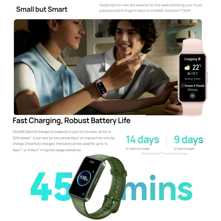 HUAWEI Band 8 Standard 1.47 inch AMOLED Smart Watch, Support Heart Rate / Blood Pressure / Blood Oxygen / Sleep Monitoring(Pink) - free shipping - PMC TechLife - Order now!
