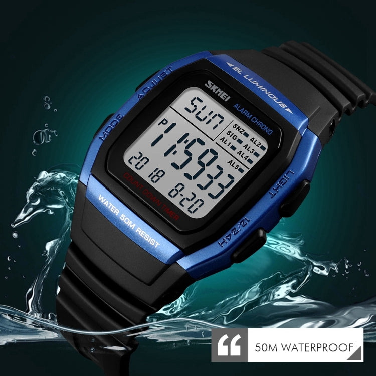 SKMEI 1278 Fashionable Outdoor 50m Waterproof Digital Watch Student Sports Wrist Watch Support 5 Group Alarm Clocks (Titanium) - Sport Watches by SKMEI | Online Shopping South Africa | PMC Jewellery | Buy Now Pay Later Mobicred