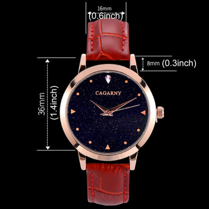 CAGARNY 6875 Round Dial Water Resistant Starry Sky Pattern Fashion Women Quartz Wrist Watch with Leather Band (Pink) - Leather Strap Watches by CAGARNY | Online Shopping South Africa | PMC Jewellery | Buy Now Pay Later Mobicred