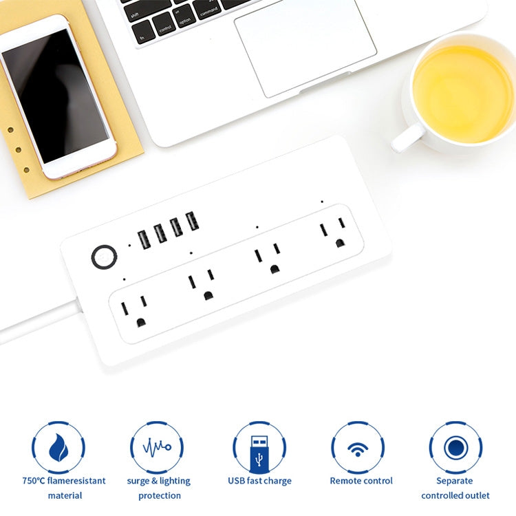 XS-A24 WiFi Smart Power Plug Socket Wireless Remote Control Timer Power Switch with USB Port, Compatible with Alexa and Google Home, Support iOS and Android, US Plug - Smart Socket by PMC Jewellery | Online Shopping South Africa | PMC Jewellery