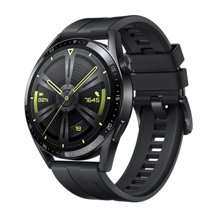 HUAWEI WATCH GT 3 Smart Watch 46mm Rubber Wristband, 1.43 inch AMOLED Screen, Support Heart Rate Monitoring / GPS / 14-days Battery Life / NFC(Black) - Wearable Devices by Huawei | Online Shopping South Africa | PMC Jewellery | Buy Now Pay Later Mobicred