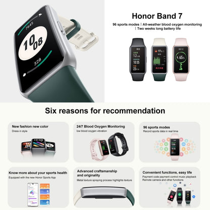 Honor Band 7, 1.47 inch AMOLED Screen, Support Heart Rate / Blood Oxygen / Sleep Monitoring(Black) - Wearable Devices by Huawei | Online Shopping South Africa | PMC Jewellery | Buy Now Pay Later Mobicred