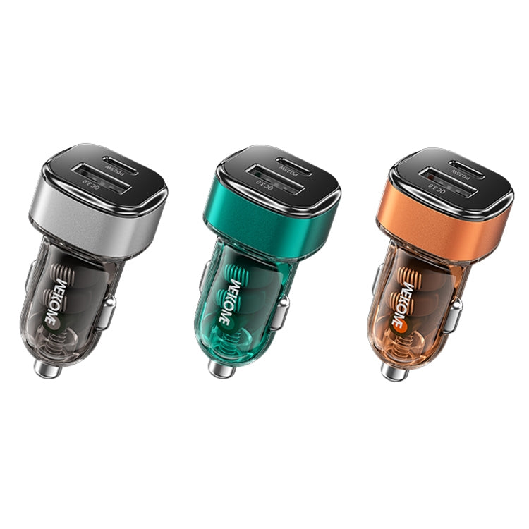 WK WP-C45 Vanguard Series Mecha Transparent USB+Type-C Fast Car Charger (Green) - Car Charger by WK | Online Shopping South Africa | PMC TechLife | Buy Now Pay Later Mobicred