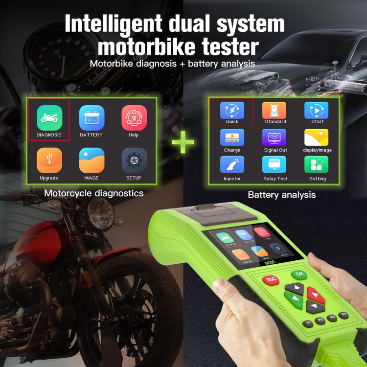 JDiag M200 8V-30V OBD Motorcycles Diagnostic Instrument with Data Printing, Standard Version - Code Readers & Scan Tools by PMC TechLife | Online Shopping South Africa | PMC TechLife