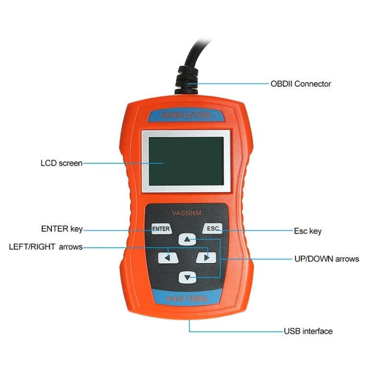 VAG506M Car Mini Code Reader OBD2 Fault Detector Diagnostic Tool, Southern European Version - free shipping - PMC TechLife - Order now!
