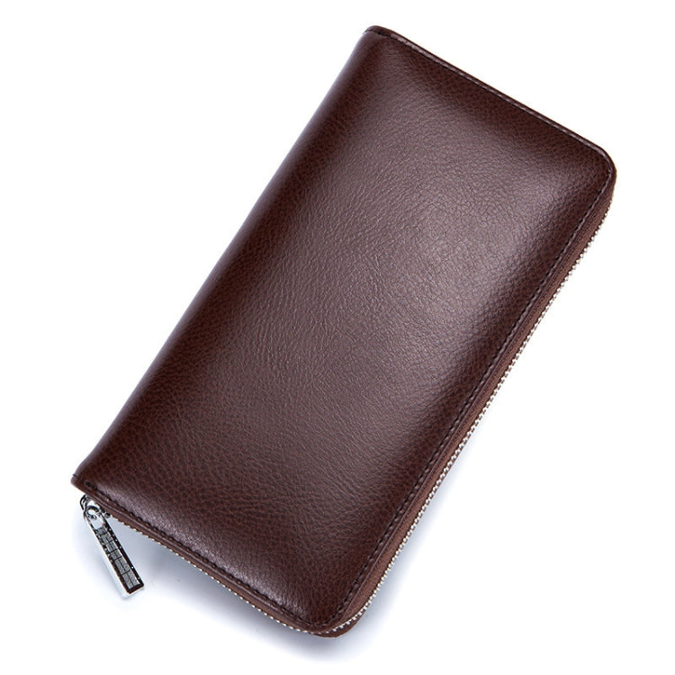 Two-Layer Cowhide Leather Organ Card Holder Multiple-Card RFID Anti-Theft Wallet Bag(Coffee) - Antimagnetic RFID Package by PMC Jewellery | Online Shopping South Africa | PMC Jewellery | Buy Now Pay Later Mobicred