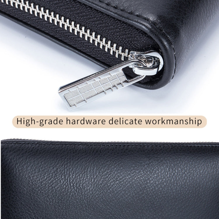 Two-Layer Cowhide Leather Organ Card Holder Multiple-Card RFID Anti-Theft Wallet Bag(Coffee) - Antimagnetic RFID Package by PMC Jewellery | Online Shopping South Africa | PMC Jewellery | Buy Now Pay Later Mobicred