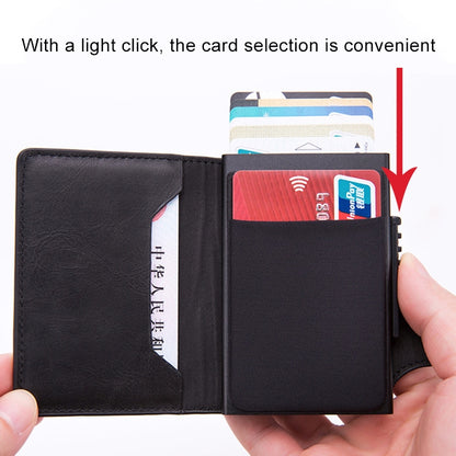 X-51 Automatically Pop-up Card Type Anti-magnetic RFID Anti-theft PU Leather Wallet with Card Slots(Apricot) - Antimagnetic RFID Package by PMC Jewellery | Online Shopping South Africa | PMC Jewellery | Buy Now Pay Later Mobicred