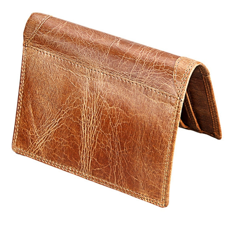 Genuine Cowhide Leather 3-folding Card Holder Wallet RFID Blocking Card Bag Protect Case for Men, Size: 13*10.2*2.5cm(Brown) - Antimagnetic RFID Package by PMC TechLife | Online Shopping South Africa | PMC TechLife | Buy Now Pay Later Mobicred