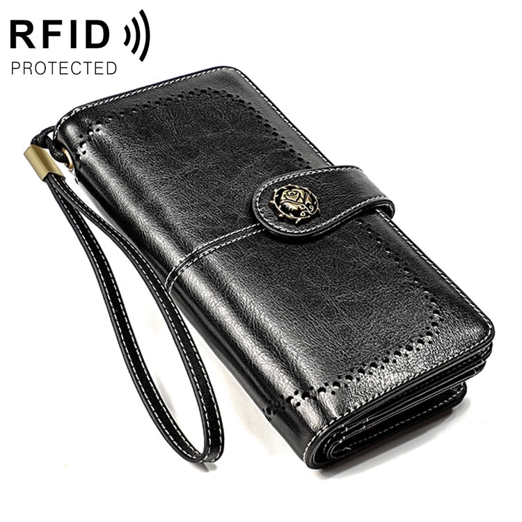 3556 Large Capacity Long Multi-function Anti-magnetic RFID Wallet Clutch for Ladies with Card Slots (Black) - Antimagnetic RFID Package by PMC Jewellery | Online Shopping South Africa | PMC Jewellery | Buy Now Pay Later Mobicred