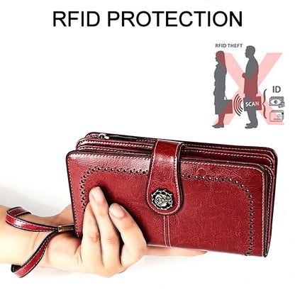 3556 Large Capacity Long Multi-function Anti-magnetic RFID Wallet Clutch for Ladies with Card Slots (Black) - Antimagnetic RFID Package by PMC Jewellery | Online Shopping South Africa | PMC Jewellery | Buy Now Pay Later Mobicred