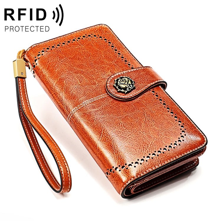 3556 Large Capacity Long Multi-function Anti-magnetic RFID Wallet Clutch for Ladies with Card Slots (Brown) - Antimagnetic RFID Package by PMC Jewellery | Online Shopping South Africa | PMC Jewellery | Buy Now Pay Later Mobicred