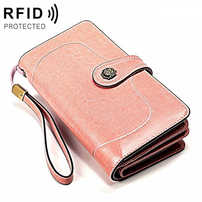 3555 Large Capacity Long Multi-function Anti-magnetic RFID Wallet Clutch for Ladies with Card Slots (Pink) - Antimagnetic RFID Package by PMC Jewellery | Online Shopping South Africa | PMC Jewellery | Buy Now Pay Later Mobicred