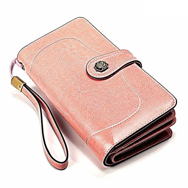 3555 Large Capacity Long Multi-function Anti-magnetic RFID Wallet Clutch for Ladies with Card Slots (Pink) - Antimagnetic RFID Package by PMC Jewellery | Online Shopping South Africa | PMC Jewellery | Buy Now Pay Later Mobicred