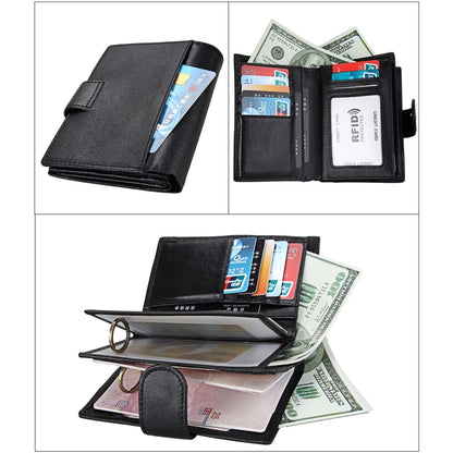 Antimagnet RFID Genuine Leather Wallet / Passport Package / Cowhide Card Slot for man(Black) - Antimagnetic RFID Package by PMC Jewellery | Online Shopping South Africa | PMC Jewellery | Buy Now Pay Later Mobicred