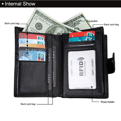 Antimagnet RFID Genuine Leather Wallet / Passport Package / Cowhide Card Slot for man(Black) - Antimagnetic RFID Package by PMC Jewellery | Online Shopping South Africa | PMC Jewellery | Buy Now Pay Later Mobicred