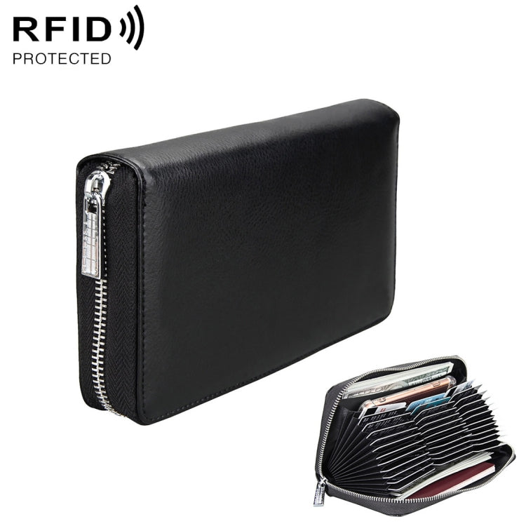 Antimagnetic RFID Large Capacity Long Style Genuine Leather Passport Package / Multifunctional and Many Card Slots Card Package(Black) - Antimagnetic RFID Package by PMC Jewellery | Online Shopping South Africa | PMC Jewellery | Buy Now Pay Later Mobicred