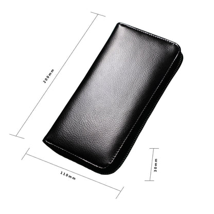 Antimagnetic RFID Large Capacity Long Style Genuine Leather Passport Package / Multifunctional and Many Card Slots Card Package(Black) - Antimagnetic RFID Package by PMC Jewellery | Online Shopping South Africa | PMC Jewellery | Buy Now Pay Later Mobicred