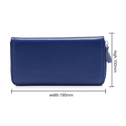 902 Antimagnetic RFID Litchi Texture Women Large Capacity Hand Wallet Purse Phone Bag with Card Slots(Blue) - Antimagnetic RFID Package by PMC Jewellery | Online Shopping South Africa | PMC Jewellery | Buy Now Pay Later Mobicred