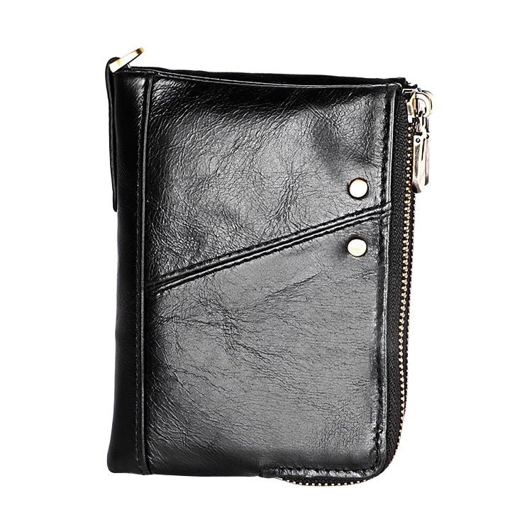 3533 Antimagnetic RFID Top-grain Leather Crazy Horse Texture Men Business Leisure Wallet (Black) - Antimagnetic RFID Package by PMC Jewellery | Online Shopping South Africa | PMC Jewellery | Buy Now Pay Later Mobicred