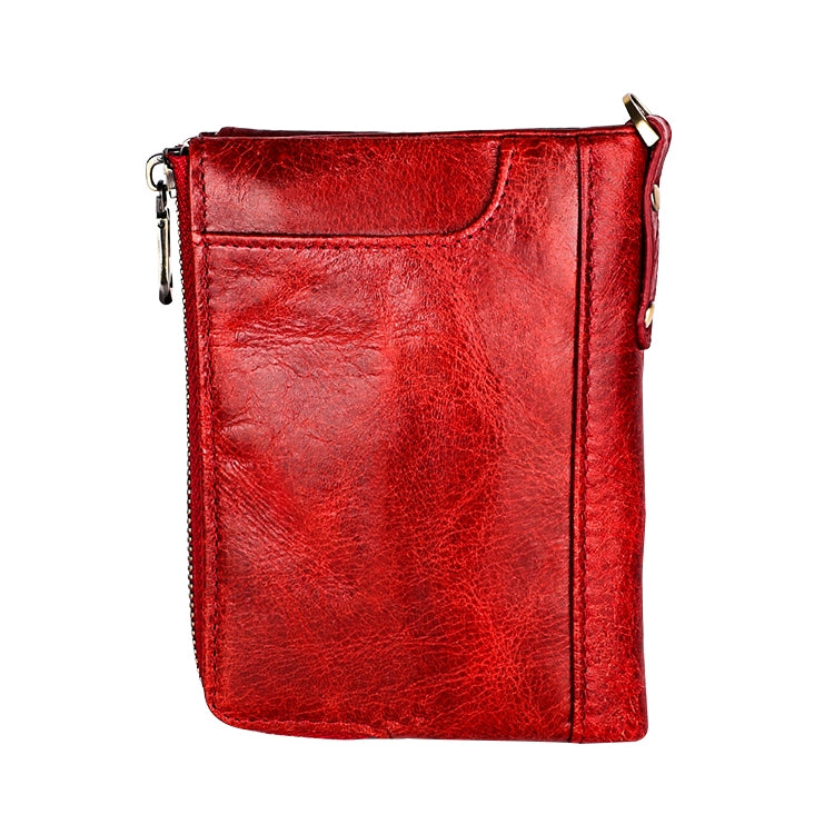 3533 Antimagnetic RFID Top-grain Leather Crazy Horse Texture Men Business Leisure Wallet (Red) - Antimagnetic RFID Package by PMC Jewellery | Online Shopping South Africa | PMC Jewellery | Buy Now Pay Later Mobicred