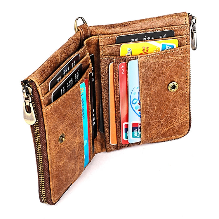 3533 Antimagnetic RFID Top-grain Leather Crazy Horse Texture Men Business Leisure Wallet (Red) - Antimagnetic RFID Package by PMC Jewellery | Online Shopping South Africa | PMC Jewellery | Buy Now Pay Later Mobicred