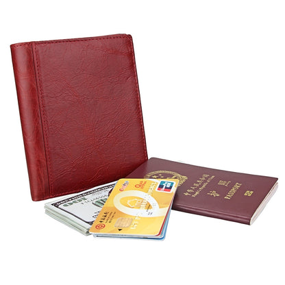 8235 Antimagnetic RFID Multi-function Crazy Horse Texture Leather Wallet Passport Bag(Red) - Antimagnetic RFID Package by PMC Jewellery | Online Shopping South Africa | PMC Jewellery | Buy Now Pay Later Mobicred