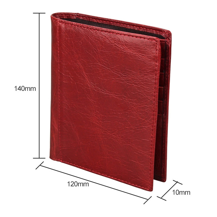 8235 Antimagnetic RFID Multi-function Crazy Horse Texture Leather Wallet Passport Bag(Red) - free shipping - PMC TechLife - Order now!