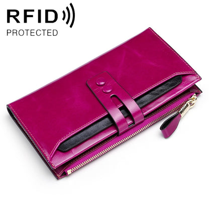 8239 Antimagnetic RFID Multi-function Leather Lady Wallet Large-capacity Purse with Detachable Card Holder (Rose Purple) - Antimagnetic RFID Package by PMC Jewellery | Online Shopping South Africa | PMC Jewellery | Buy Now Pay Later Mobicred