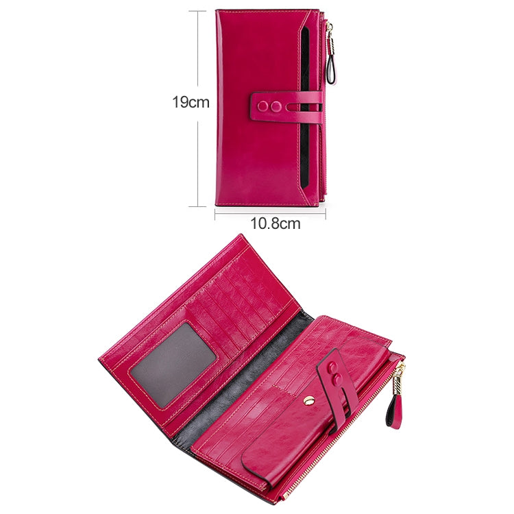 8239 Antimagnetic RFID Multi-function Leather Lady Wallet Large-capacity Purse with Detachable Card Holder (Rose Purple) - Antimagnetic RFID Package by PMC Jewellery | Online Shopping South Africa | PMC Jewellery | Buy Now Pay Later Mobicred