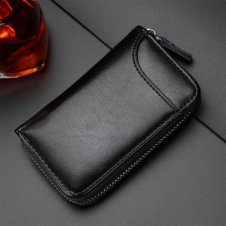 9106 Large-capacity Zipper Leather Keys Holder Bag Multi-function Wallet(Black) - free shipping - PMC TechLife - Order now!