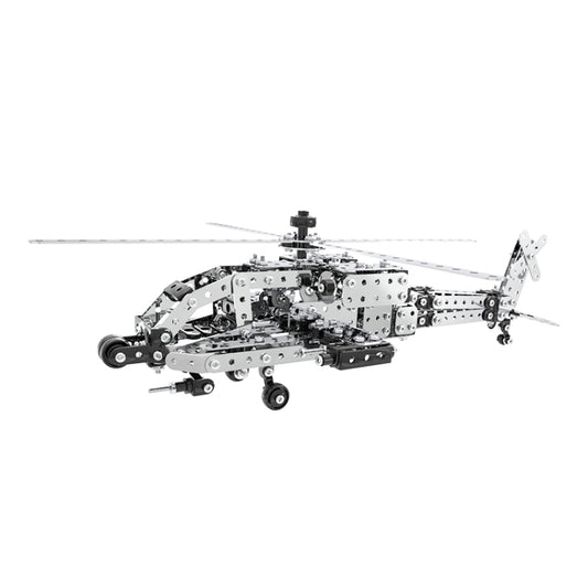 MoFun SW-021 DIY Stainless Steel AH-64 Helicopter Gunship Assembling Blocks - Model Toys by MoFun | Online Shopping South Africa | PMC Jewellery | Buy Now Pay Later Mobicred