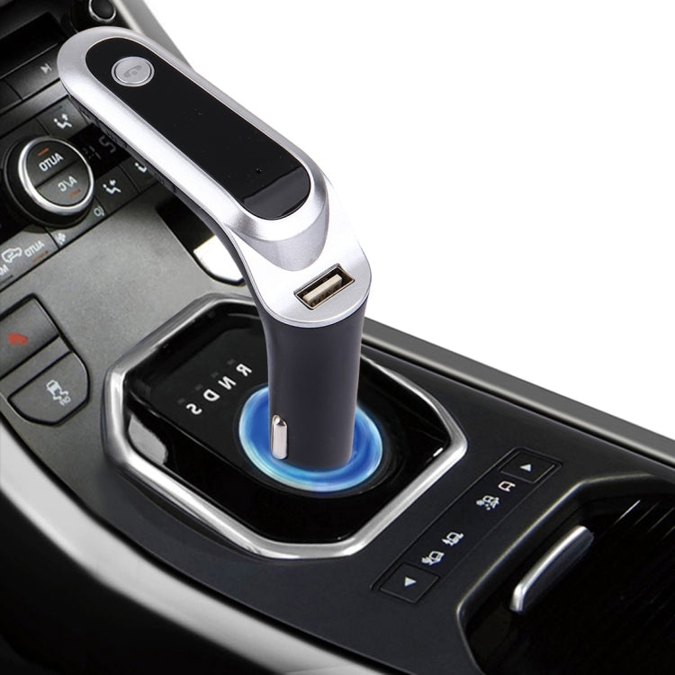 CARS7 Bluetooth Car Charger with Digital Display for Mobile Phone(Silver) - Car Charger by PMC TechLife | Online Shopping South Africa | PMC TechLife