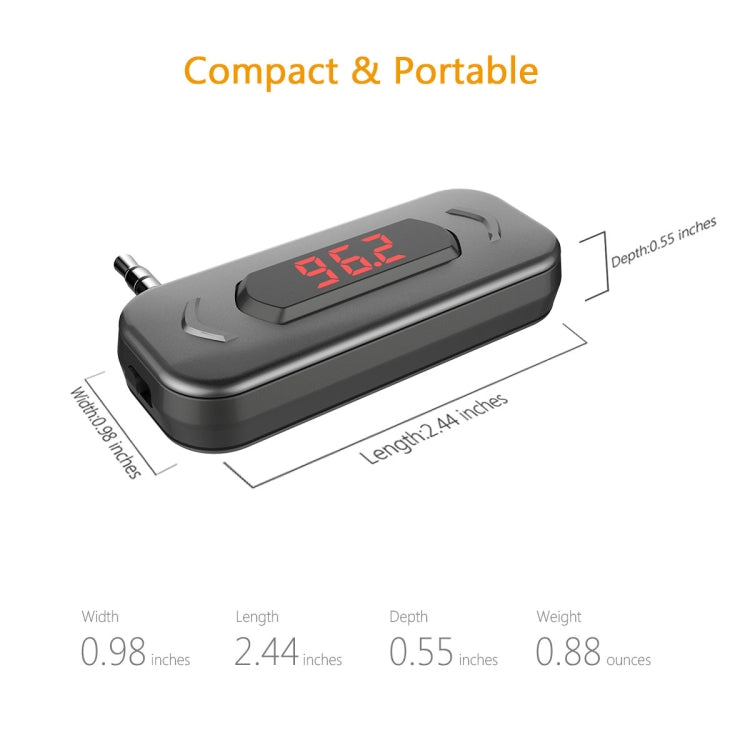 Doosl DSER116 Multifunctional Car FM Transmitter Wireless Music Receiver with 3.5mm Jack & LCD Display, Support Hands-free Call(Black) - Bluetooth Car Kits by DOOSL | Online Shopping South Africa | PMC Jewellery | Buy Now Pay Later Mobicred