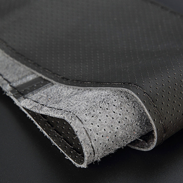 Car Genuine Leather Hand-stitched Adaptation Steering Wheel Cover, For Steering Wheel Size 37-38cm(Black) - free shipping - PMC TechLife - Order now!