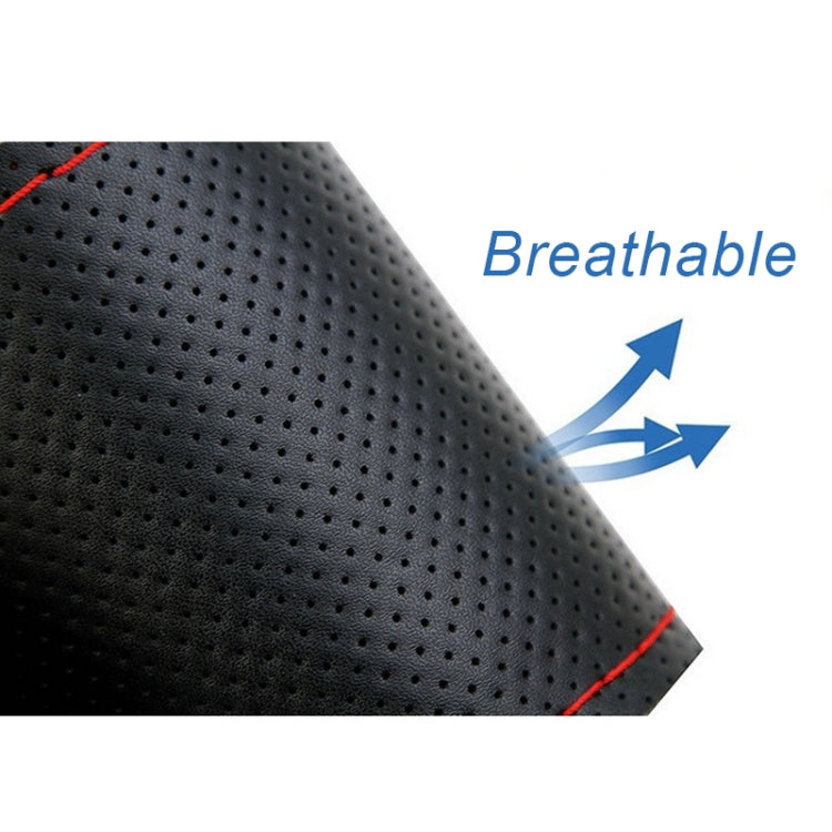 Car Genuine Leather Hand-stitched Adaptation Steering Wheel Cover, For Steering Wheel Size 37-38cm(Black) - free shipping - PMC TechLife - Order now!